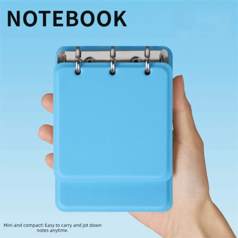 Multi-functional 3-Ring Binder Loose-Leaf Notebook Refillable PU Leather Cover Notepad Portable Pocket Notebook Students