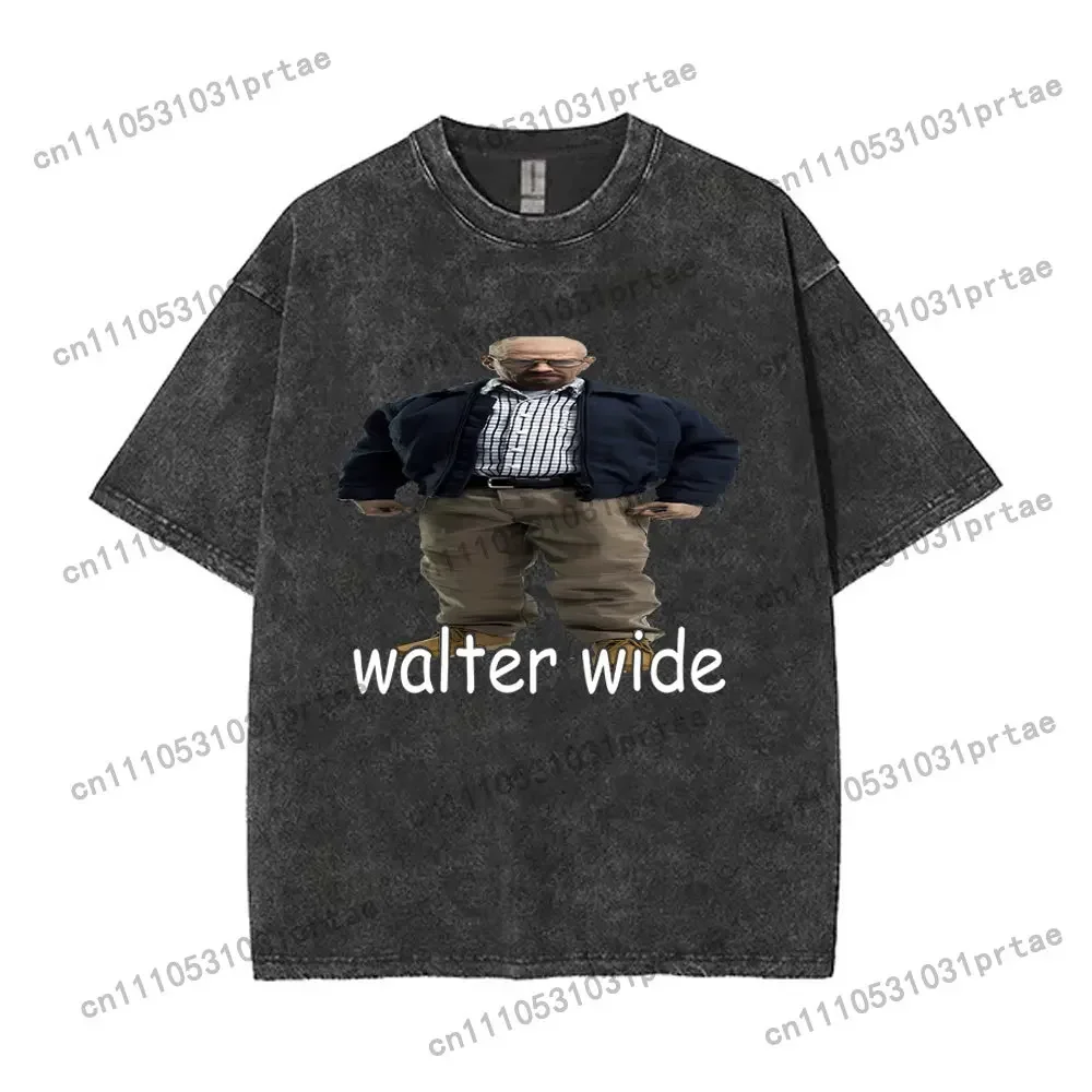 Tv Show Breaking Bad Washed Vintage T-shirt Heisenberg Walter Graphic T-shirts Jesse Pinkman Print Tshirt Men Oversized T Shirts