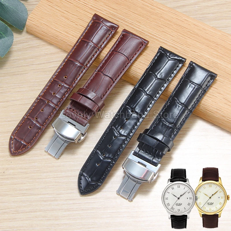 حزام ساعة رائع من جلد البقر الفاخر بنمط الخيزران لتيسو لو لوكل كارسون T41 T063 T063617A طويل الأمد بني وأسود