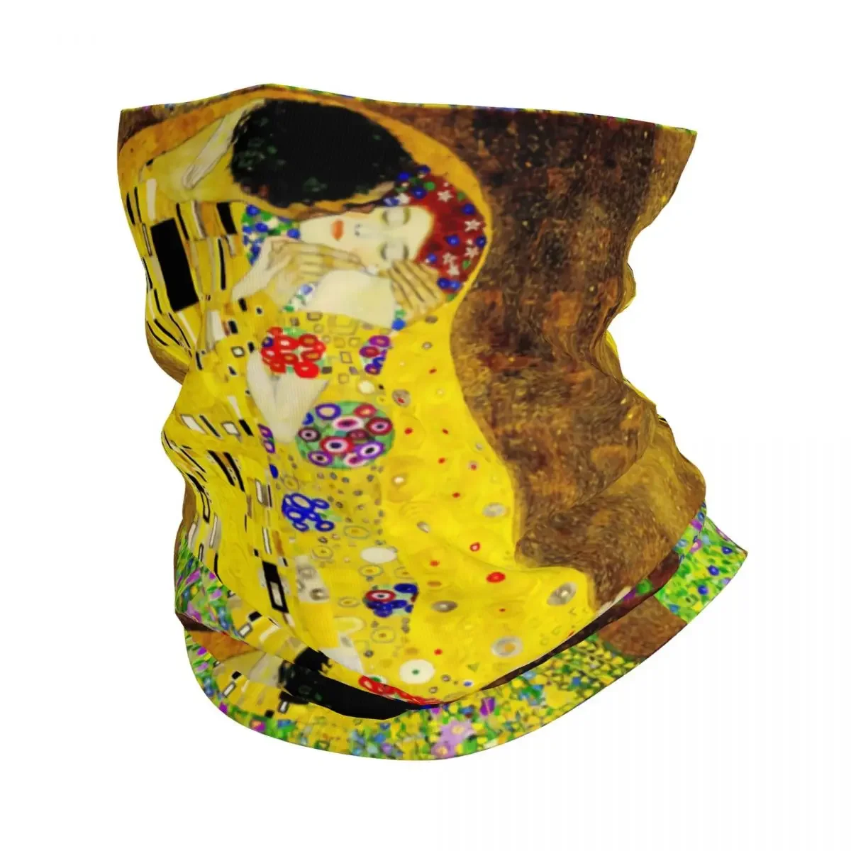 The Kiss By Gustav Klimt Bandana Neck Gaiter Windproof Face Scarf Cover Men Women Liebespaar Painting Headwear Tube Balaclava