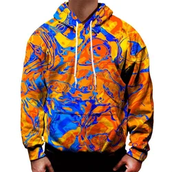 Colorful Flowing Liquid Graphic Hoodie Men 3D Printed Geometric Pullovers Tops Long Sleeve Hoodies Street Autumn Sweatshirts