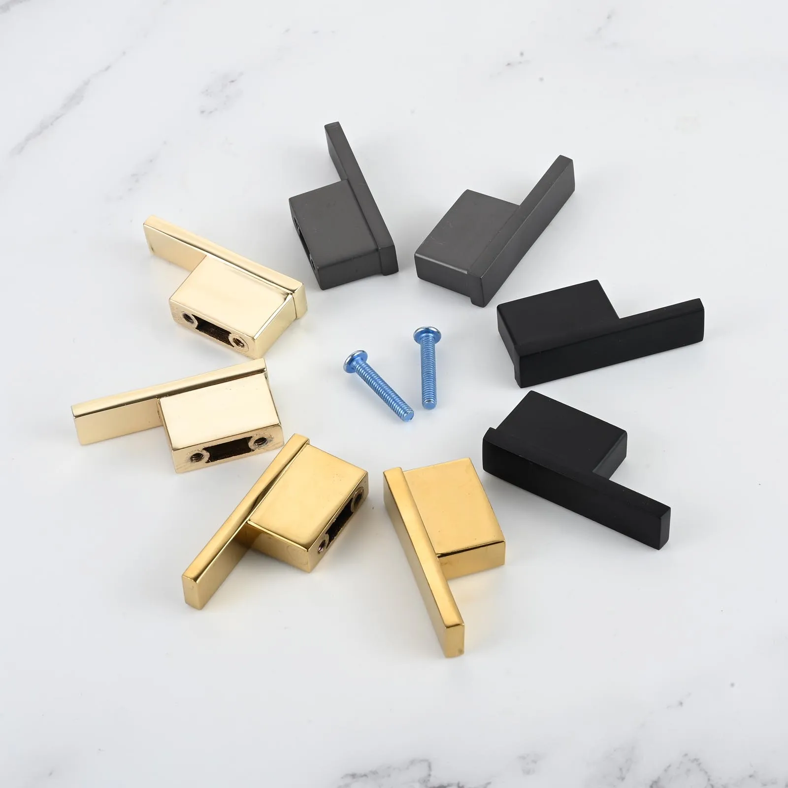 1PC Pull Handle With Screws Luxury Shoe Cupboard Dresser Pulls Kitchen Cupboard Handles Multiple Colors Hole Space 16MM