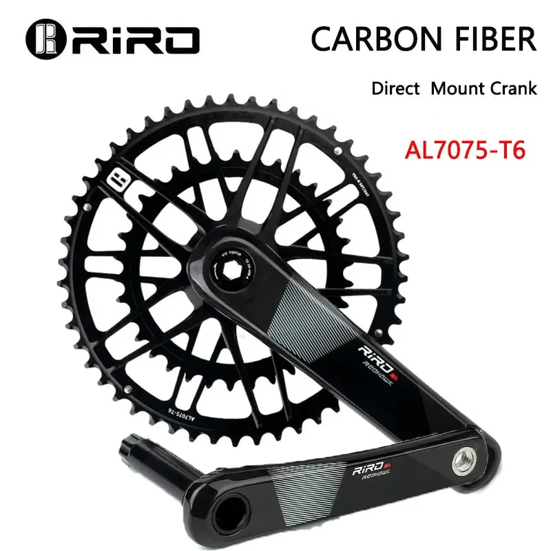 

RIRO Carbon Fiber Crankest AL7075-T6 Aluminum Alloy Disc Bike Direct Mount folding road Bicycle cranksetst Bike Chainring Part