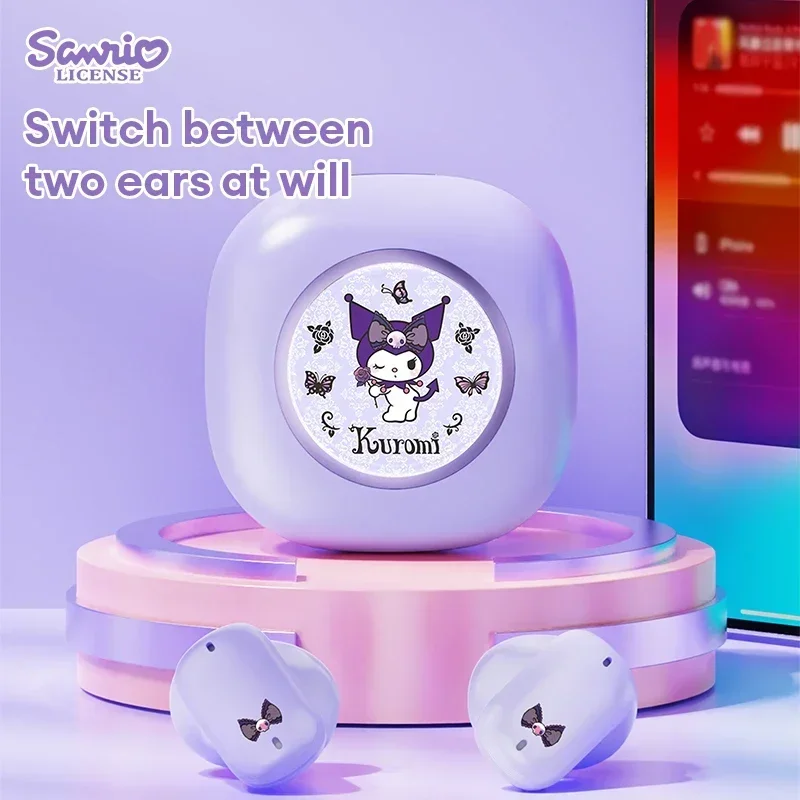 Sanrio BL62 Hello Kitty TWS bezprzewodowe słuchawki douszne Bluetooth V5.4 dźwięk HIFI słuchawki HD do rozmów długa wytrzymałość słuchawki śliczne Kuromi