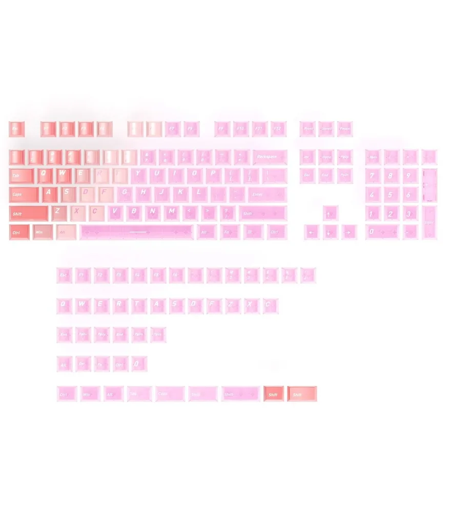 

Sublimation + PC fog through cherry powder gradual change transparent original highly customized mechanical keyboard