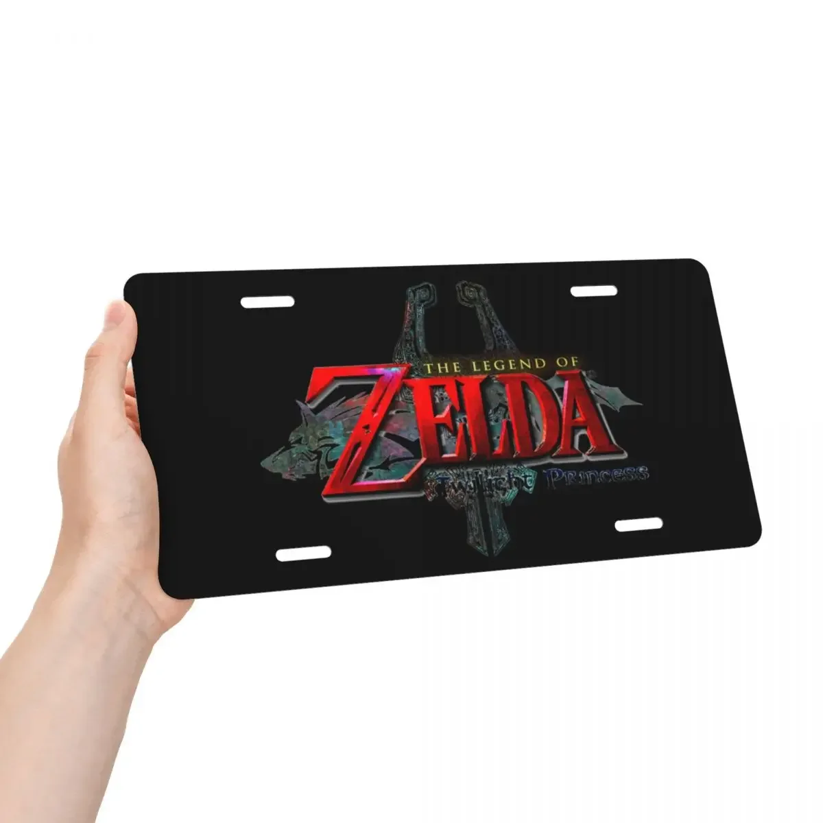 Custom The Legend Of Zeldas License Plate Sword Skyward Triforce Decorative Car Front License Plate Cover Aluminum Vanity Tag