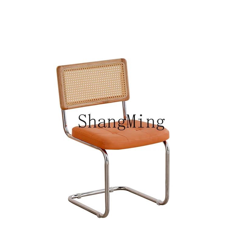 

HJ rattan chair Home dining chair Internet celebrity cafe Hotel leisure medieval chair Solid wood