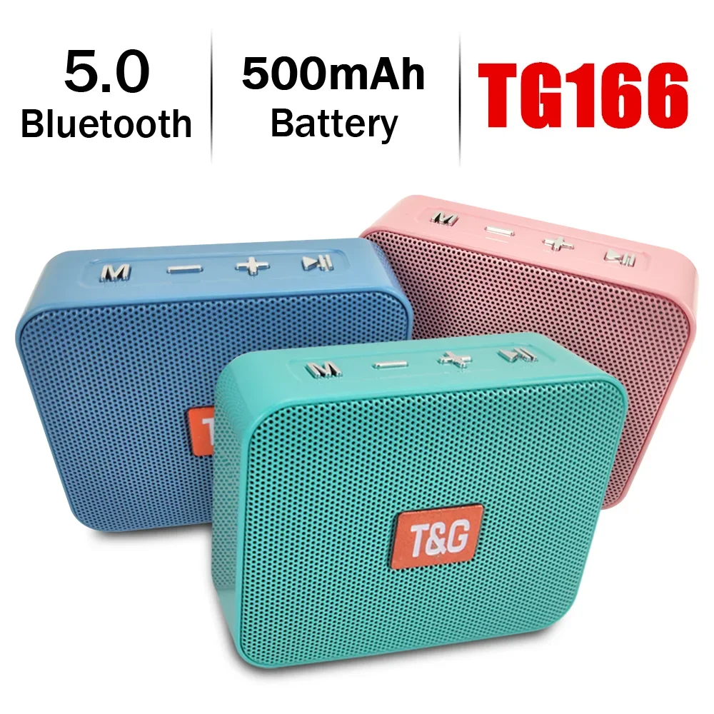 TG166 Portable Bluetooth Speaker Wireless Mini Bass Column Boombox BT USB TF AUX Play Outdoor Loudspeaker For Smart Phone Tablet