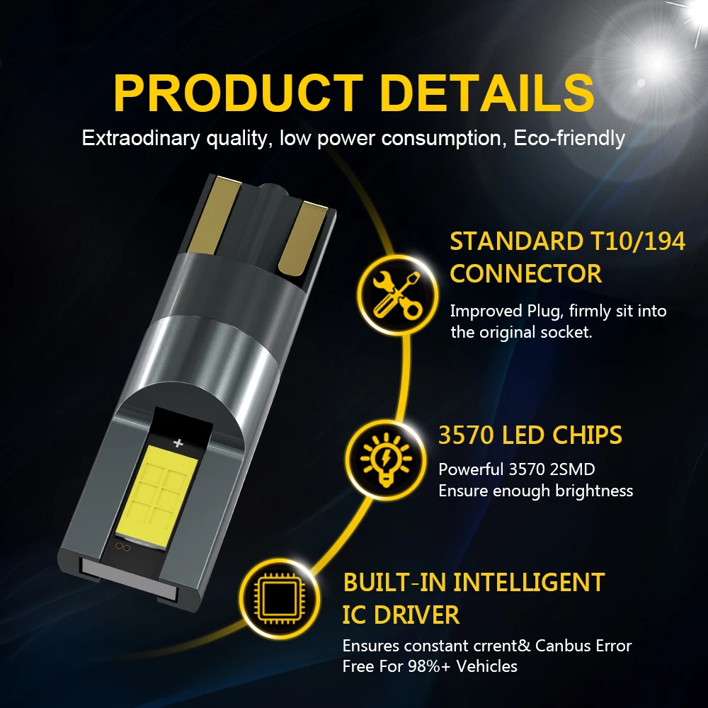 2pc Super Bright LED T15 W16W Canbus T10 W5W Car Light High Power 3570SMD No Error Auto Accessories Signal Lamp Reverse Bulb 12V
