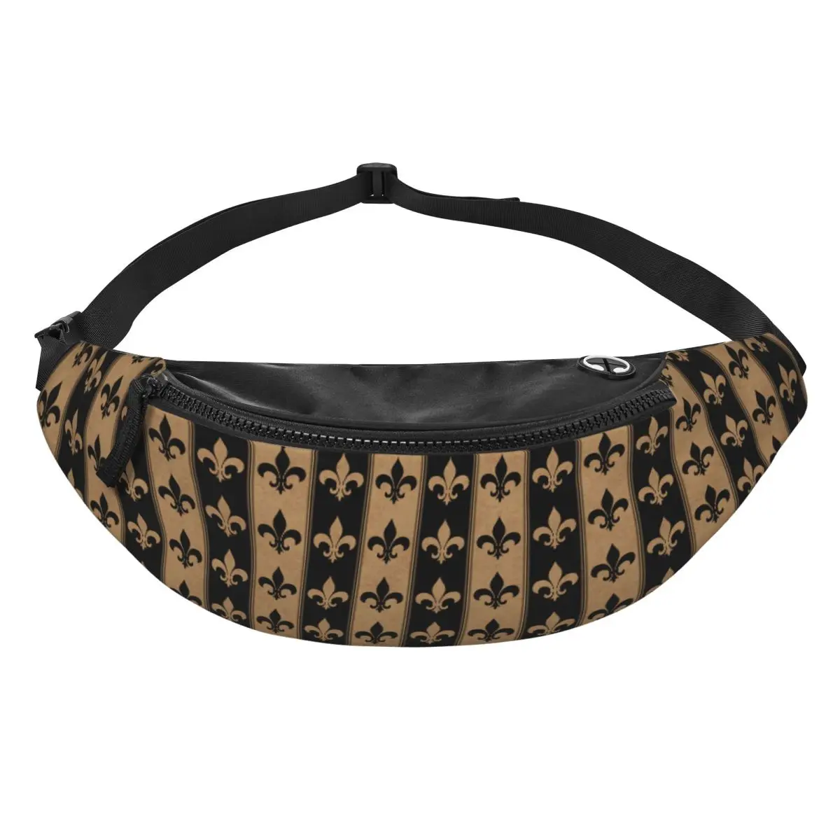Custom Fleur De Lis Flowers Fanny Pack Men Women Cool Crossbody Waist Bag for Running Phone Money Pouch