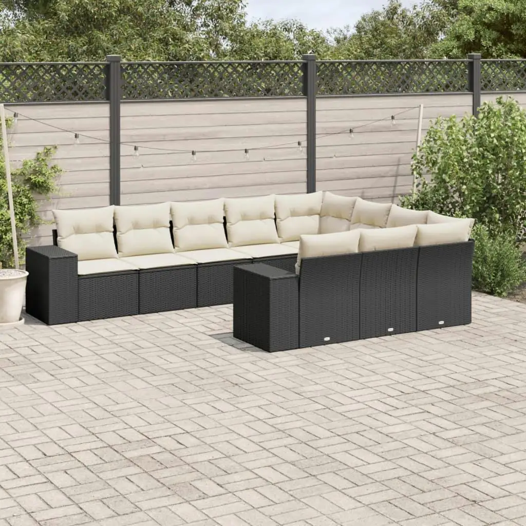 

Elegant Black and Cream White Garden Sofa Set Outdoor Furniture Stylish Seating for Patio Balcony and Garden Decor