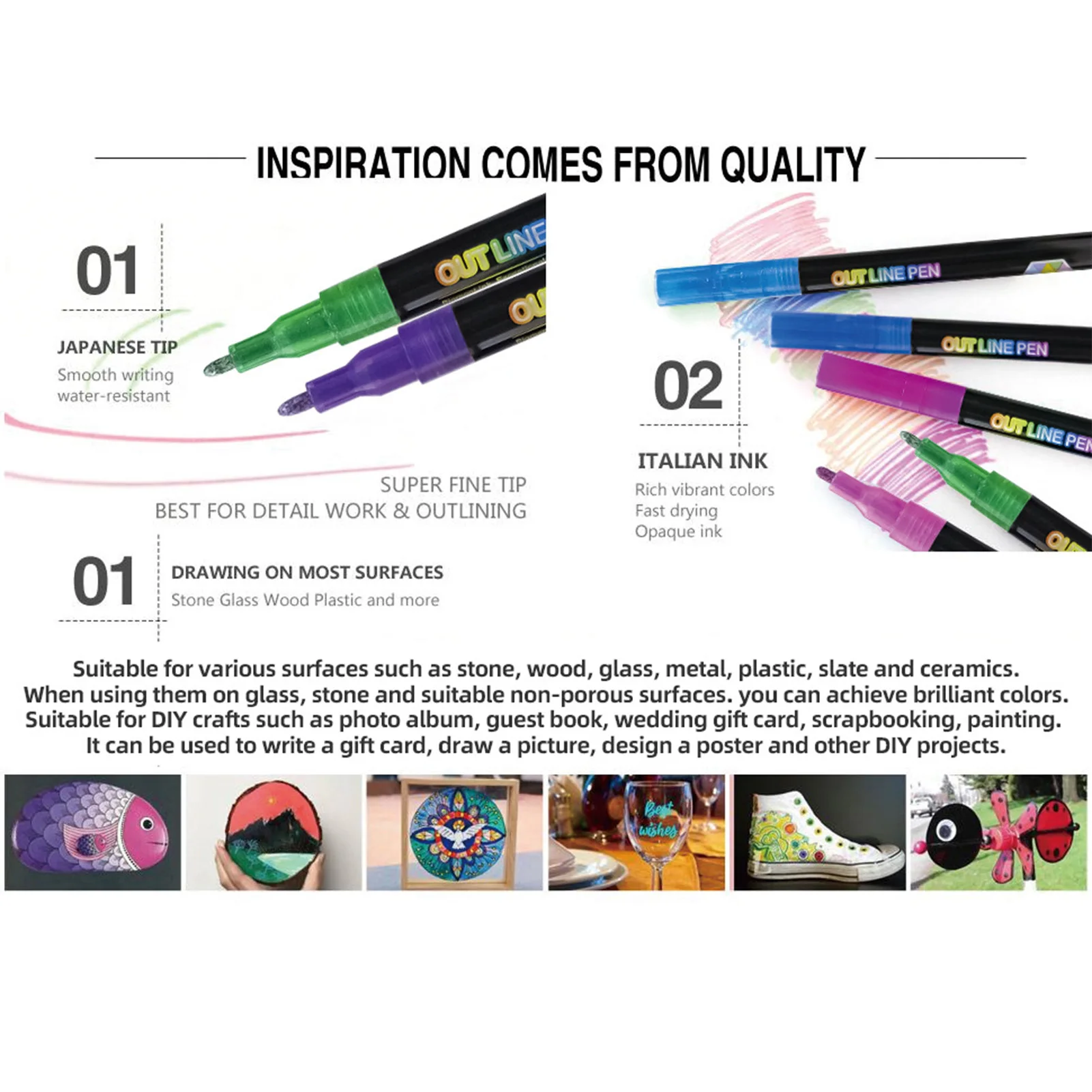 Multicolor Glitter  Set Glitter Gel Sparkle Markers for Art Painting Writing School