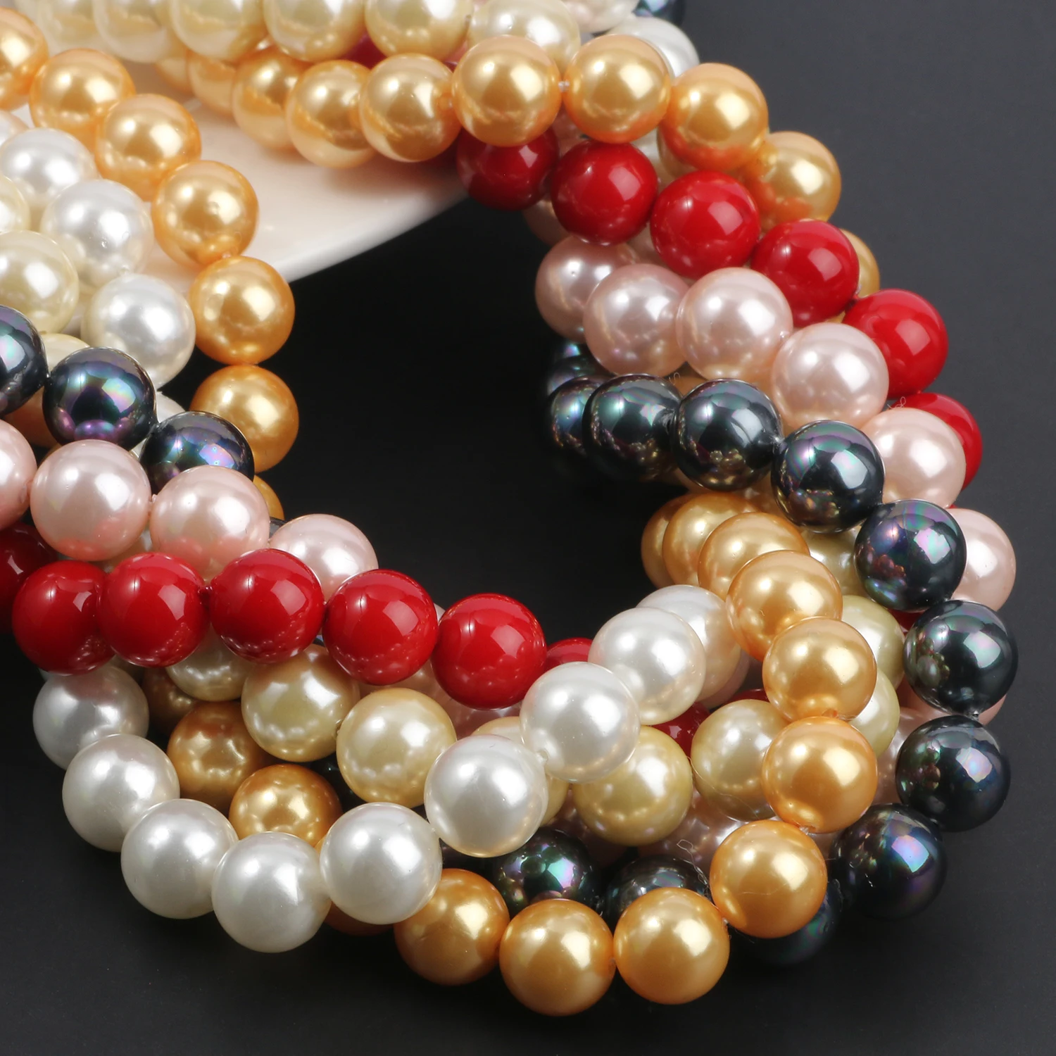 2-10mm Natural White Shell Pearl Beads Round Loose Spacer Opal Moon Stone Beads For Jewelry Making DIY Woman Necklace Bracelets