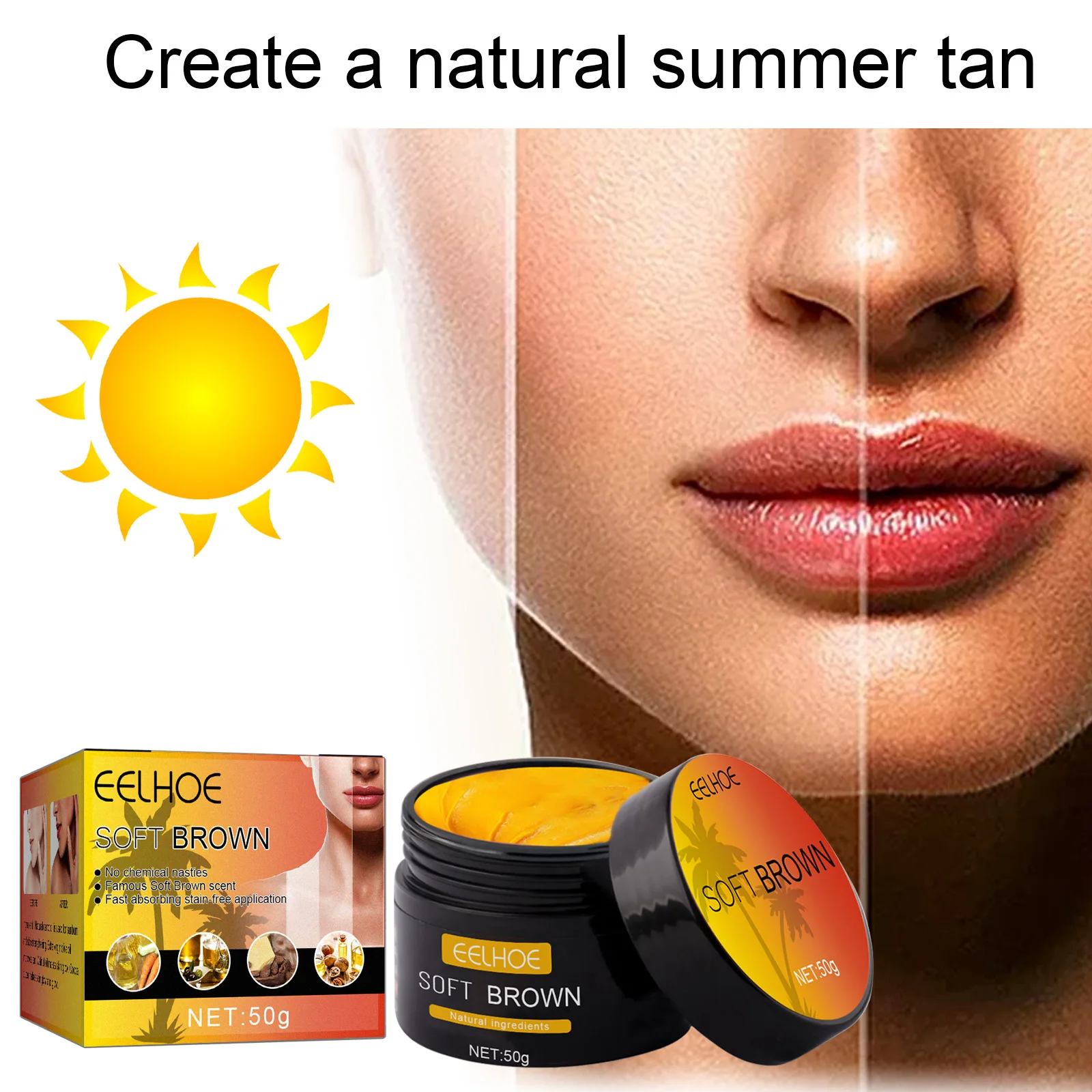 

Summer long lasting tanning body self tanning cream quick tanning cream bronzing fake tan body lotion man woman body repair