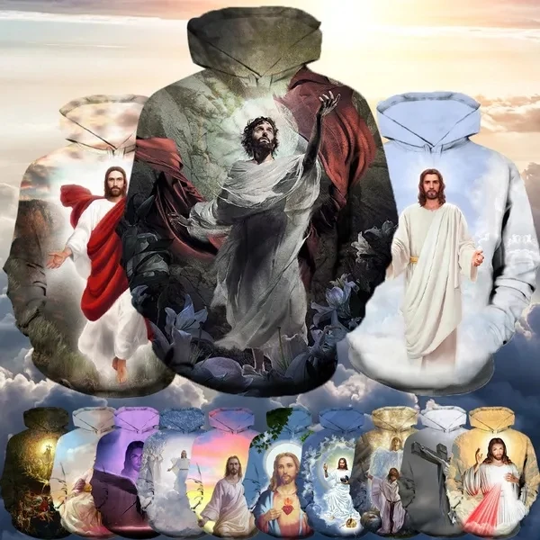 Dear God Jesus Christian God Hoodies For Men Fashion Cool 3D Printing Men\'s Pullovers Sweatshirts Tops Loose Plus Size Tracksuit