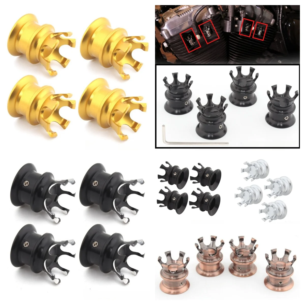 

Motorcycle head bolt top cover engine hood CNC decorative parts for Harley Davidson Softail Dyna Sportster XL883 XL1200 4pc