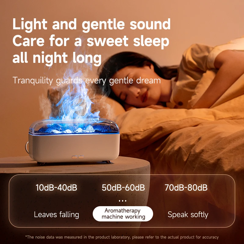 جديد محاكاة لهب الروائح آلة هادئة صغيرة الهواء المرطب LED ضوء ملون 300 مللي المرطب المنزل العطور الناشر #6