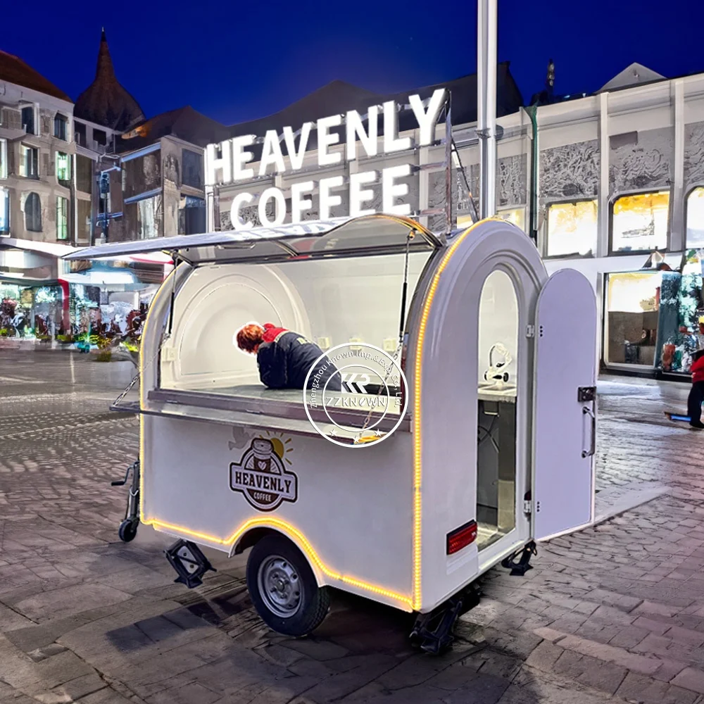

Wholesale Customized White Food Cart Kiosk Mobile Deep Fryer Full Kitchen Food Trailer Food Truck CE Certification