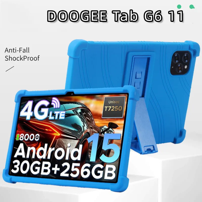 

Shockproof Soft Silicone Tablet Case For Doogee Tab G6 11 inch Adjustable Stand Full Protective Cover