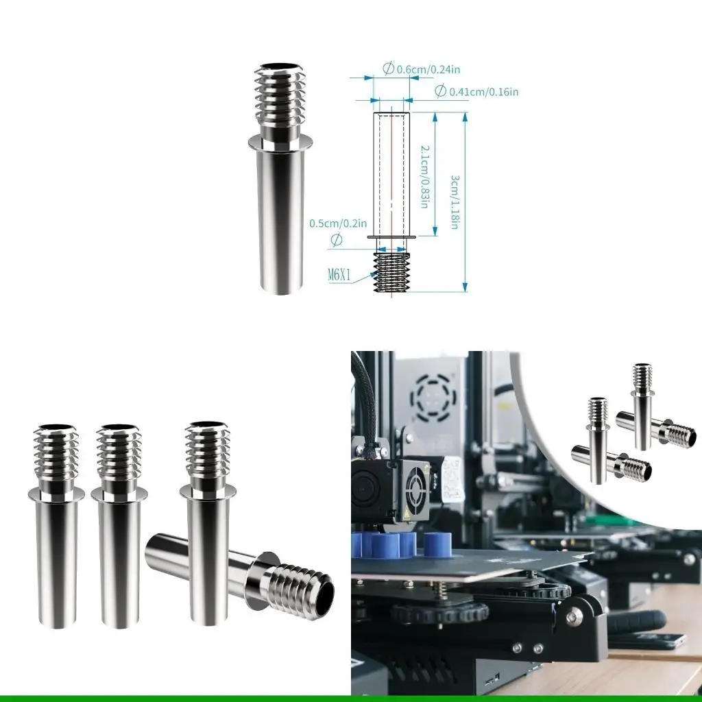 

U55C 4 шт. 3D-принтер из нержавеющей стали, терморазрывная насадка, трубка подачи термобарреля для Ender3