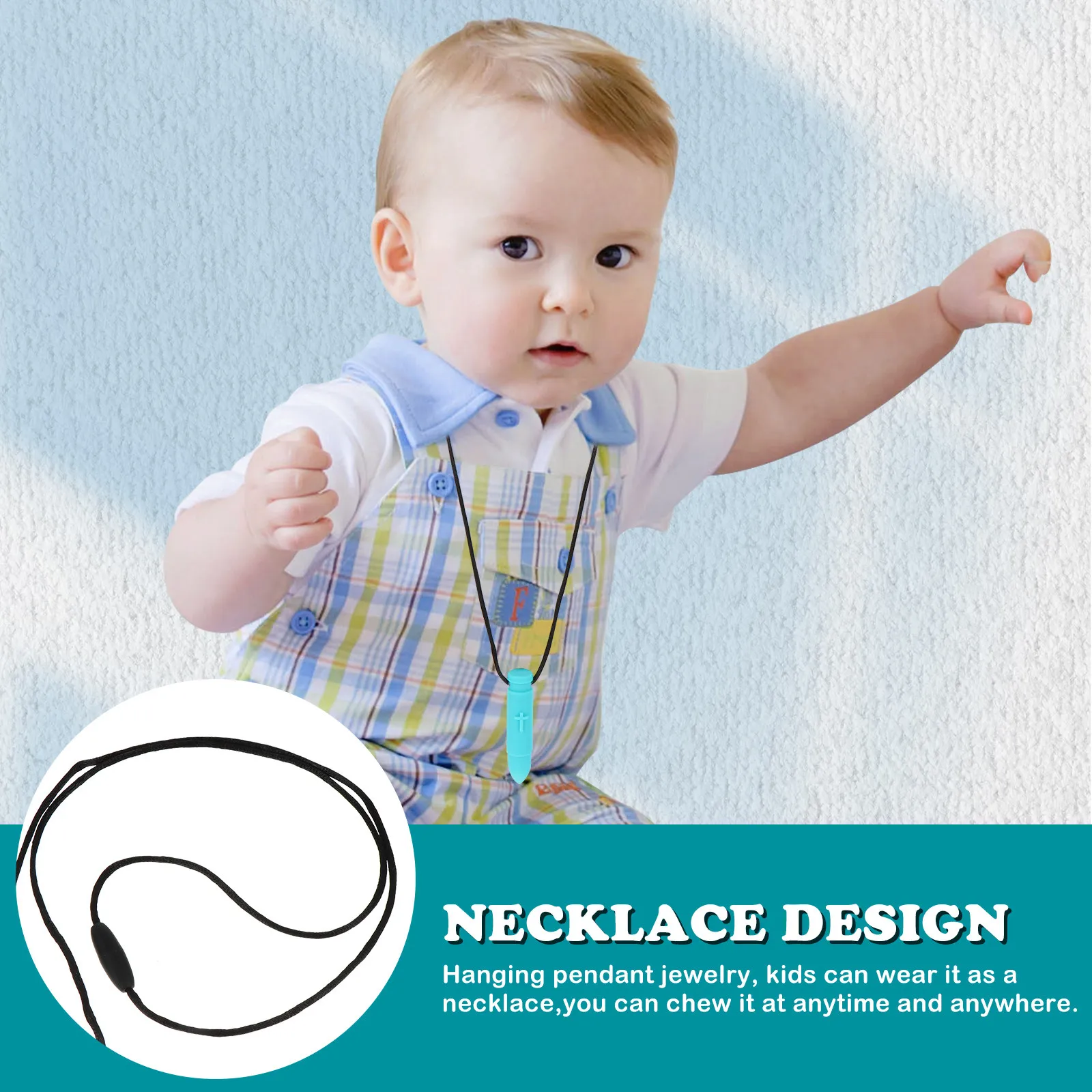 Collier sensoriel à mâcher Bullet Teether pour l'autisme et le soulagement de l'anxiété, pendentif molaire, outil de stimulation orale à mâcher