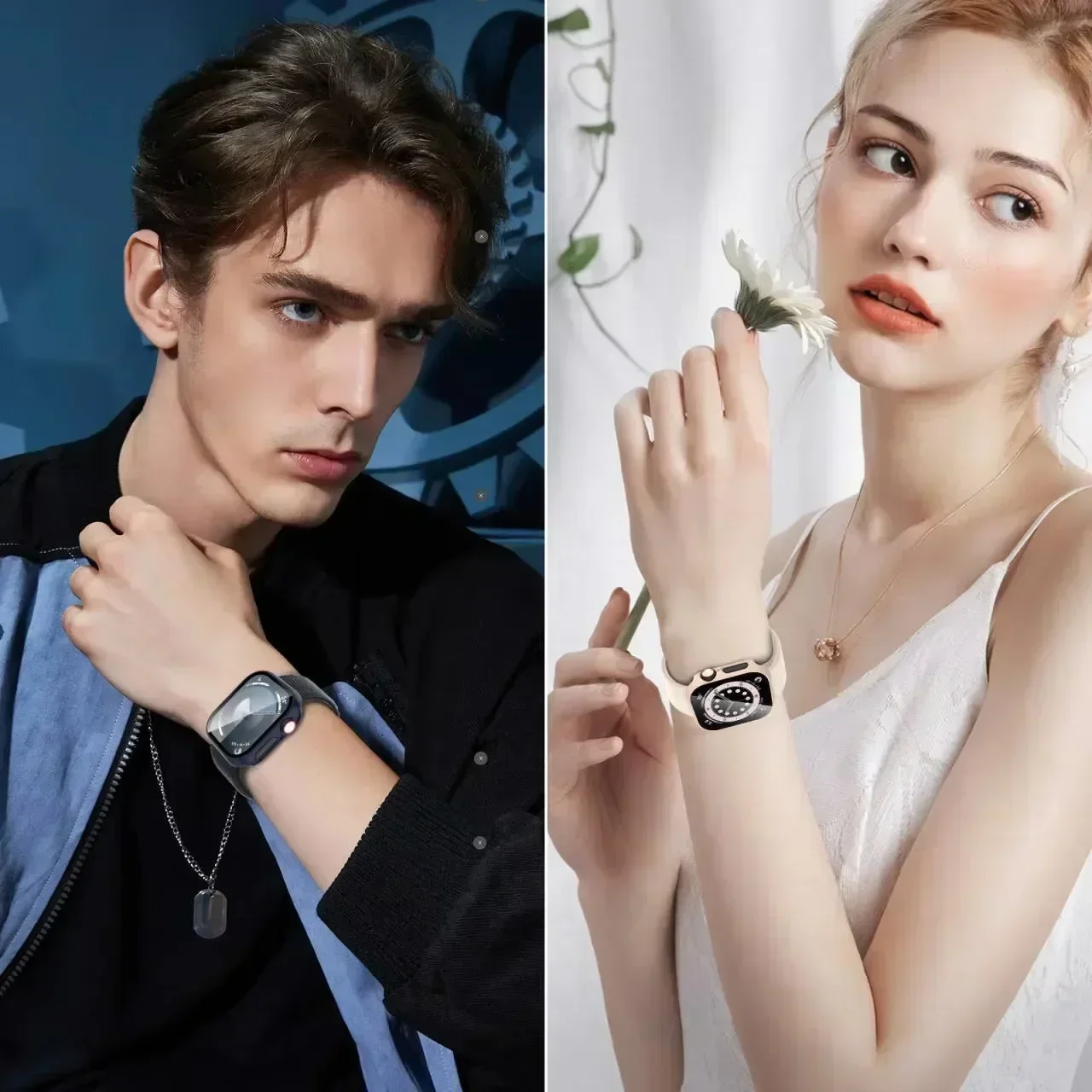 Tempered Glass+Case for Apple Watch 45mm 41mm 40mm 44mm 42mm 46mm Protective Cover PC Bumper Frame For iWatch 10 SE 9 8 7 6 5 4