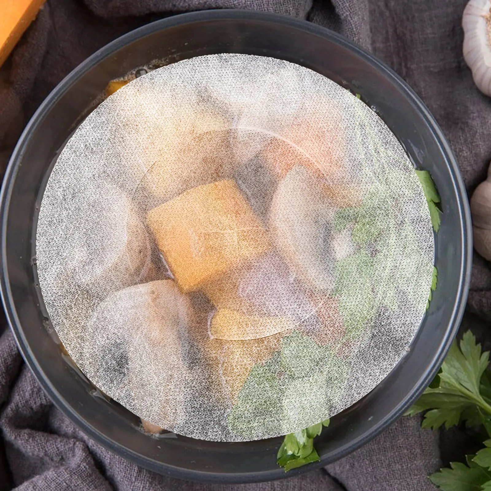 30Pcs Kitchen Oil Absorbing Paper Cross Opening Disposable Film for Soup Hotpot Grease Removal Sheets Cooking Oil Blotting