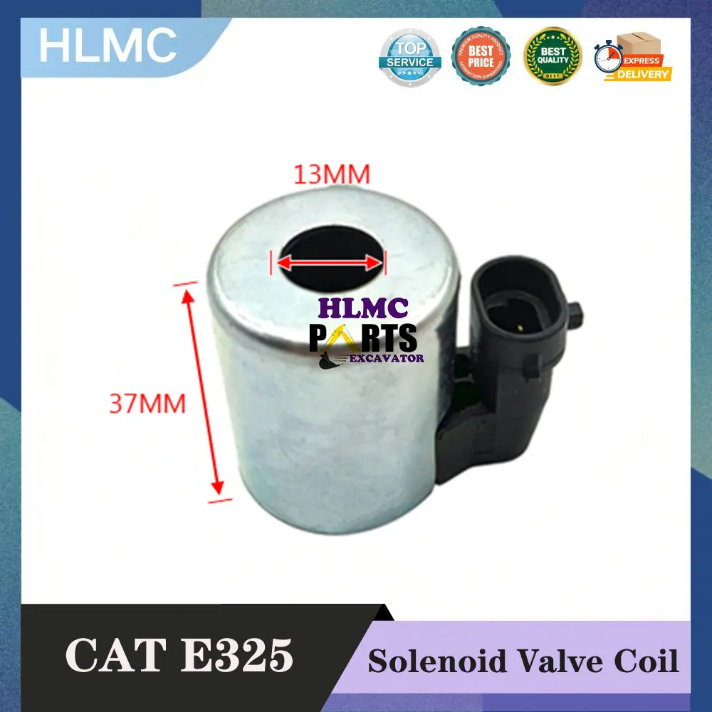 Construction Machinery Parts E325 E329 E330 E336 For Perkins Pilot Safety Lock Solenoid Valve Coil