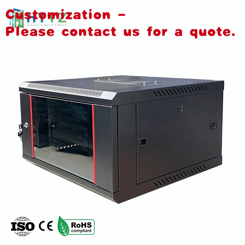 

custom.Tempered Glass Door 19 Inch Router, Patch Panel, Switches Office Computing 6U Wall Mount Rack Cabinet