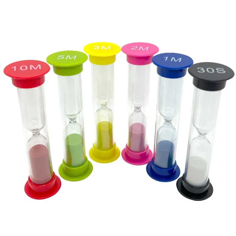 Sand Timer,6 Pcs Colorful Hourglass Sandglass Sand Clock Timers Set for Brushing Children's Teeth, Cooking, Game, School, Office