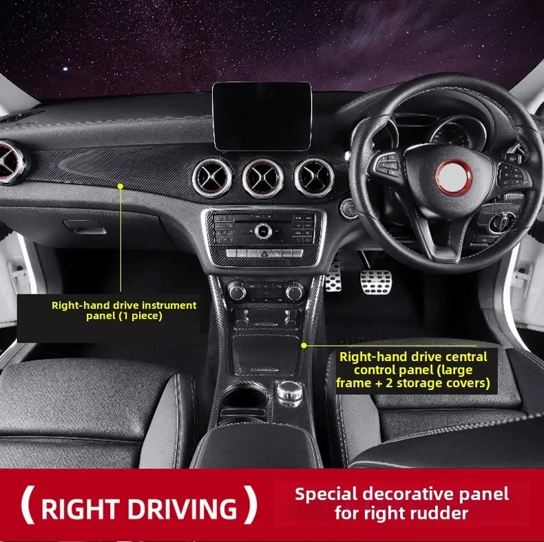 ForMercedes-Benz GLA CLA200 Right Rudder Right Driving Port Edition Central Control Instrument Panel W176 W117 Carbon Fiber X156