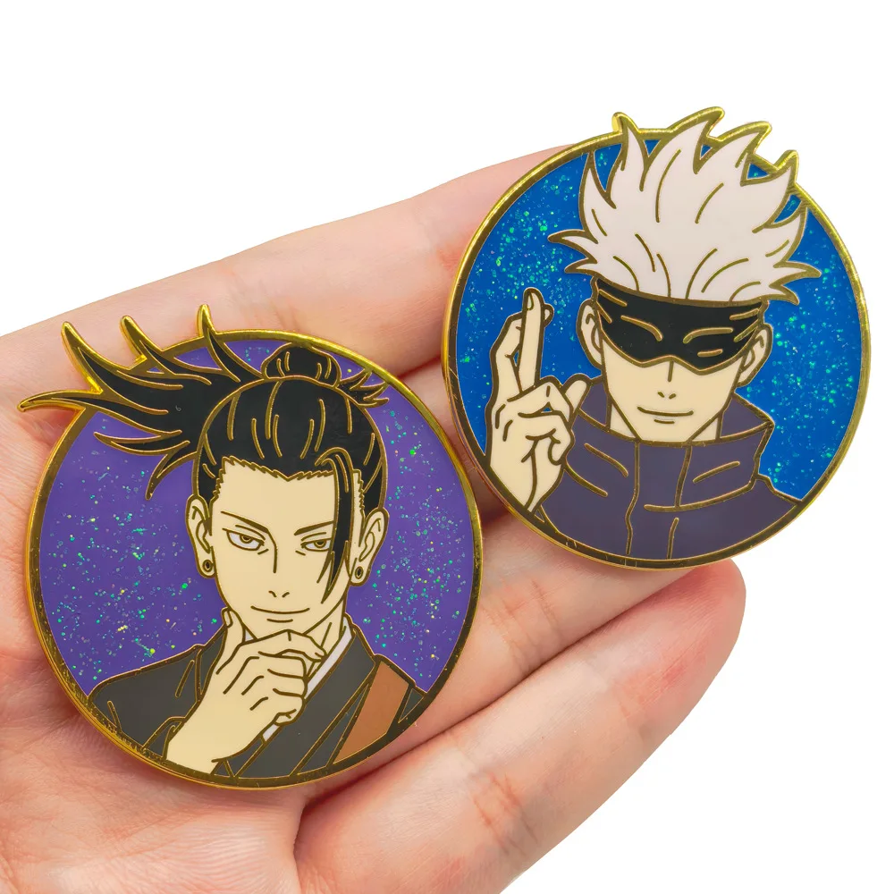 Anime Jujutsu Kaisen Badges Pins Gojo Satoru Toji Pendant Manga Brooches for Bag Backpack Clothing Lapel ACG Cosplay Toy Decor