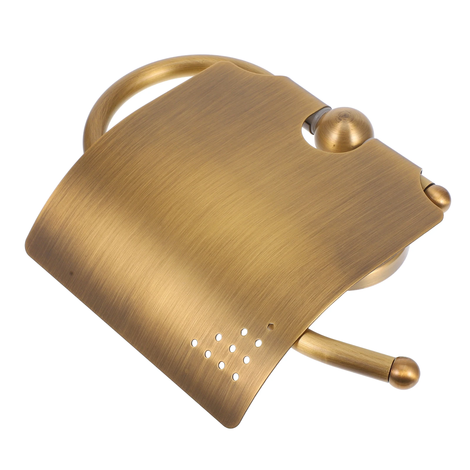 

Brass Vintage Roll Paper Rack Premium Copper Toilet Tissue Holder Bathroom Wall Mount Carved Design Curved Cover