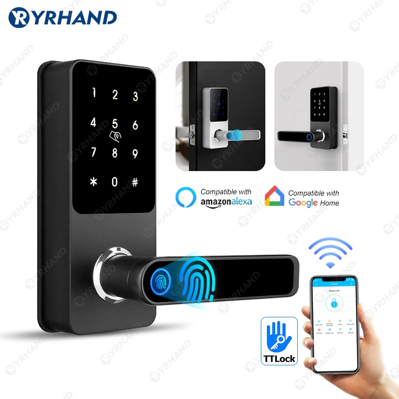 TTlock Bluetooth Étanche Serrure Intelligente de sécurité WIFI sans fil Électronique Numérique Aleax Clavier Code RFID Carte Serrure Sans Clé