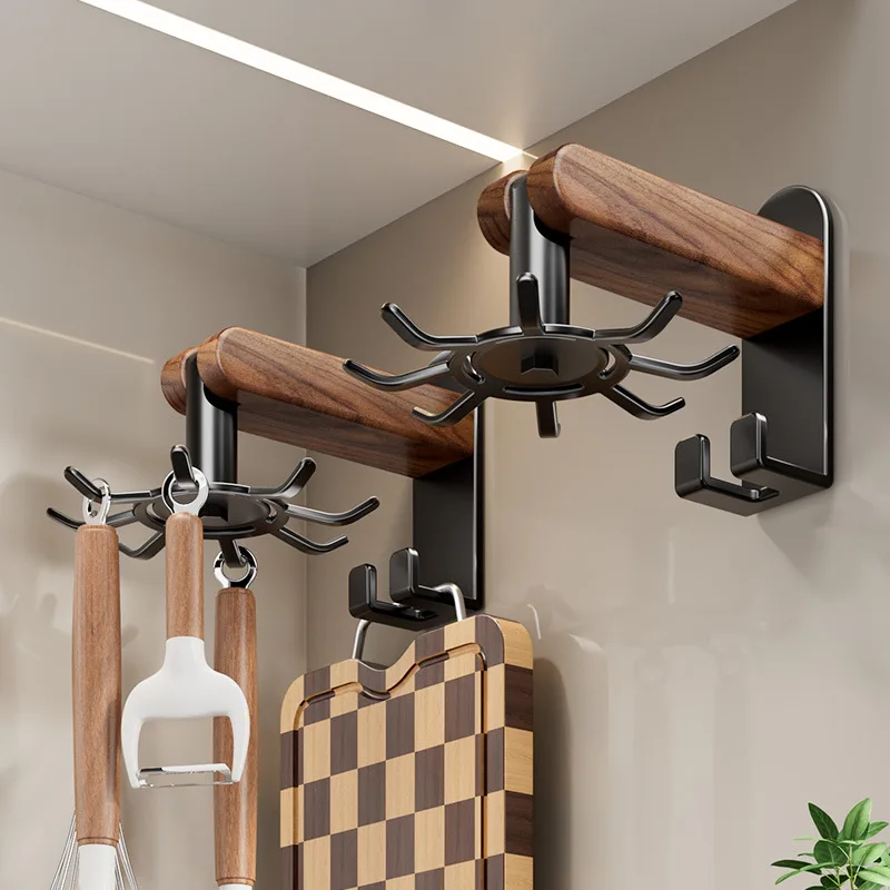 meisda-kitchen-hook-rotatable-multi-function-spoon-pan-holder-storage-rack-new-model-no-drilling-required-utensil-organizer