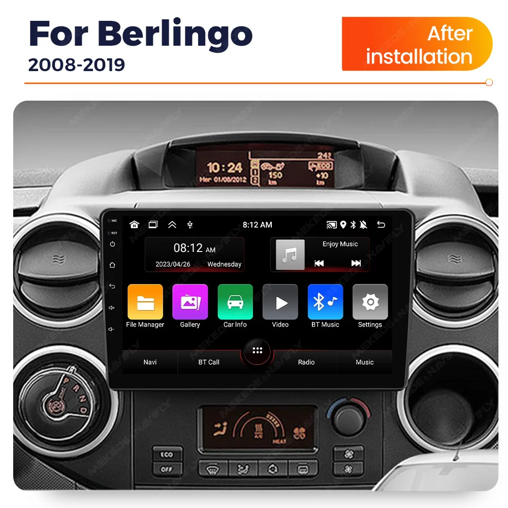 Car Radio 2 Din Stereo For Citroen Berlingo 2 B9 Peugeot Partner 2008-2018 Android Auto Multimedia Player Carplay GPS Navigation