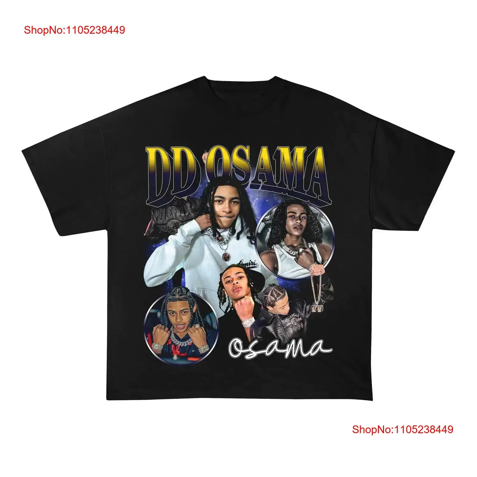 DD Osama Y2K T Shirt Vintage New York Drill Rapper Hip Hop Streetwear Urban Retro Nostalgia 2000s vintage Washed streetwear