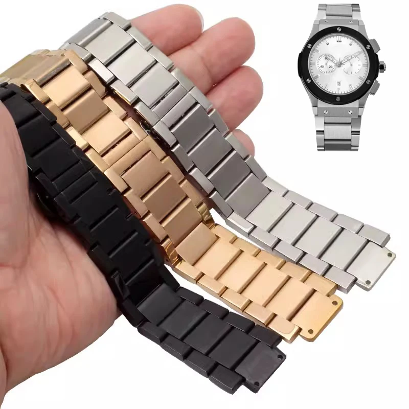 Solid Stainless Steel Watch Band for Hublot Big Bang Big Bang Classic Fusion Yubo strap Men Fine Steel Watch Bracelet 27mm*19mm