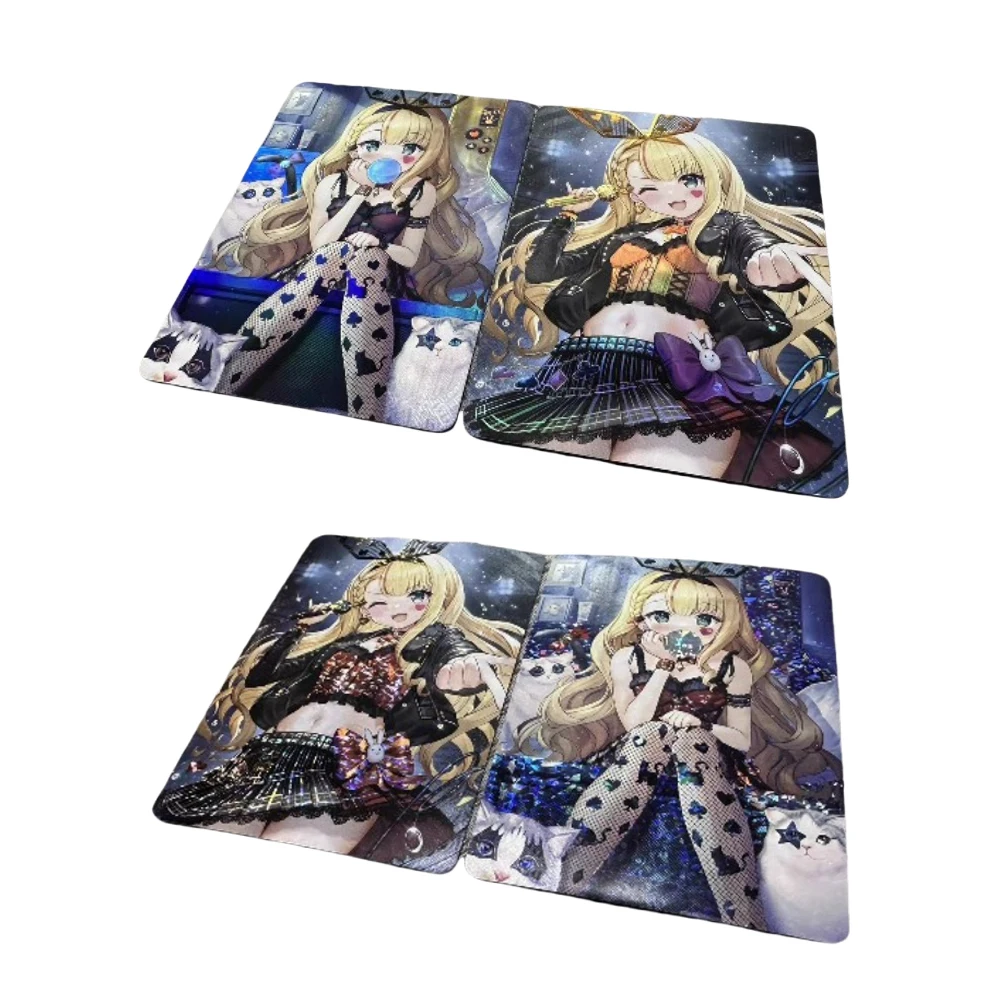 

2Pcs/set Mononobe Alice Acg Girls Cards Refraction Color Flash Self Made Anime Game Characters Collection Cards Toys Gifts