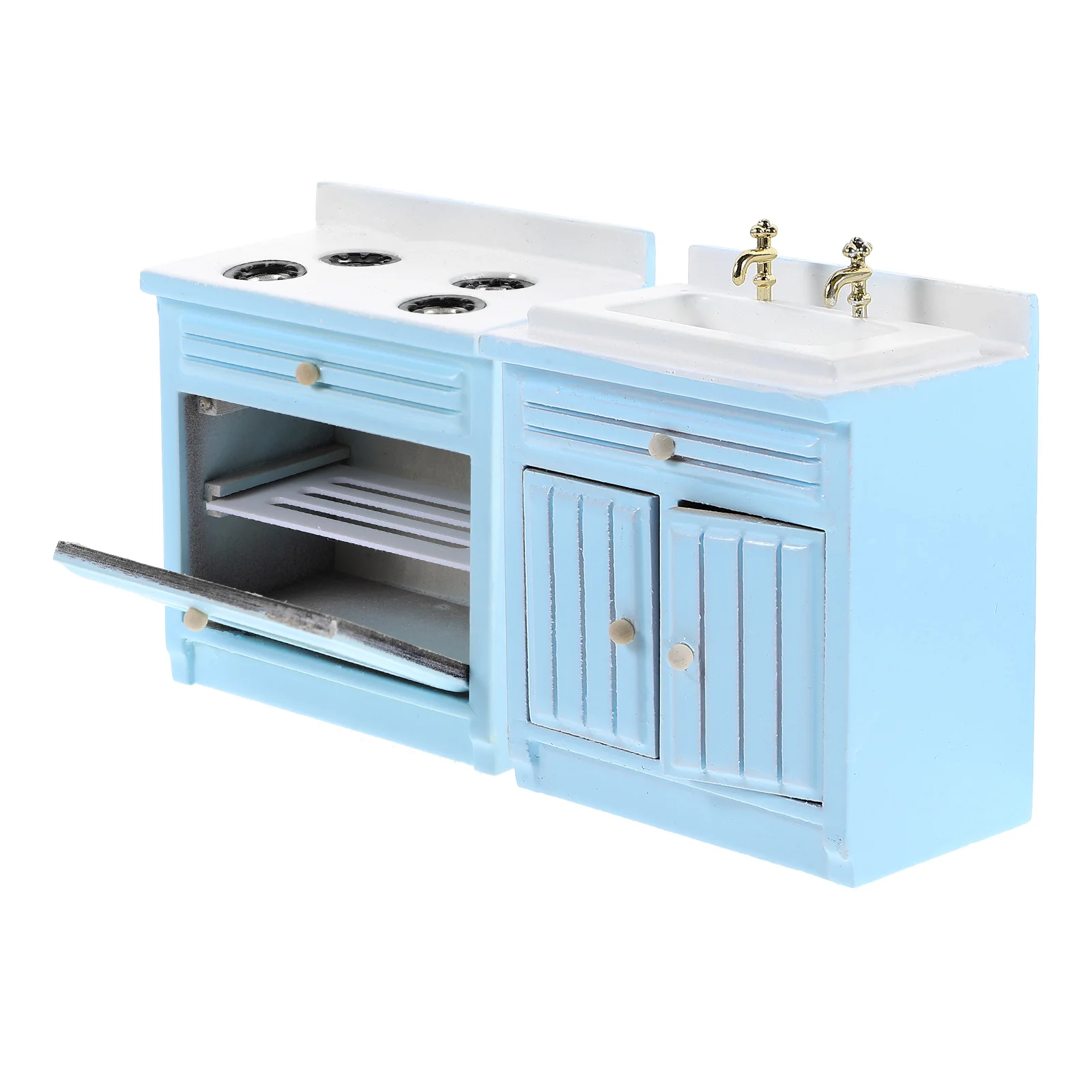 1 Set Mini Kitchen Accessories Sink Cabinet Stove House 1 12 Scale Miniature Furniture Model Decor Small Wash Basin