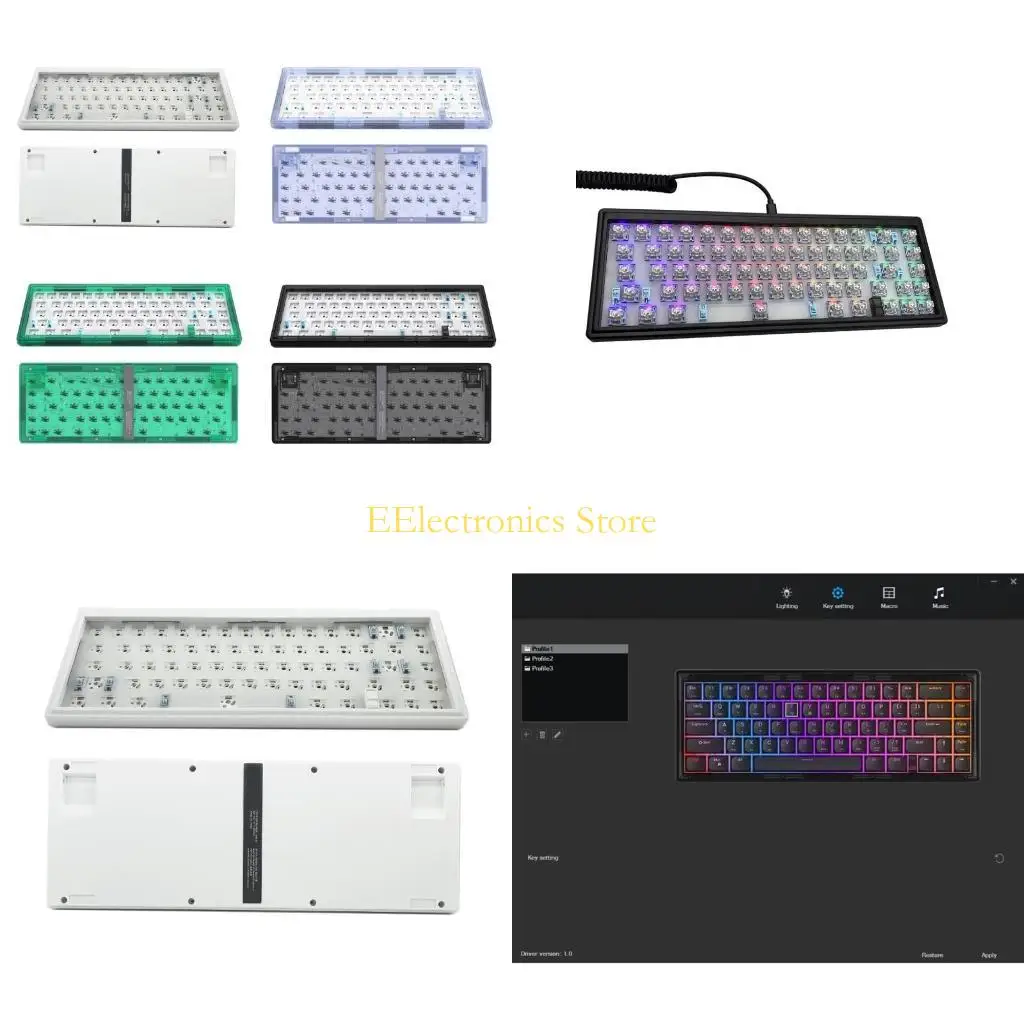

B03C Mechanical KeyboardKit Hot-swappable RGB Backlit Gasket Structure keyboard