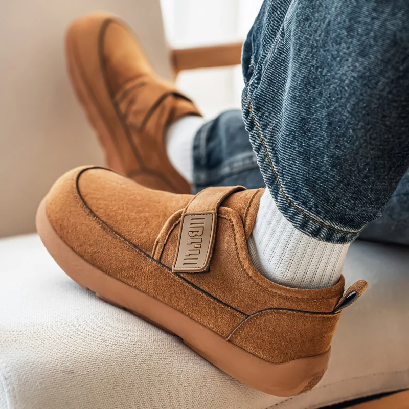 

2025 New Style Large Size Winter Snow Boots Fleece Lined Slip-On Warm Cotton Shoes for Men And Women Comfortable Flat Heel