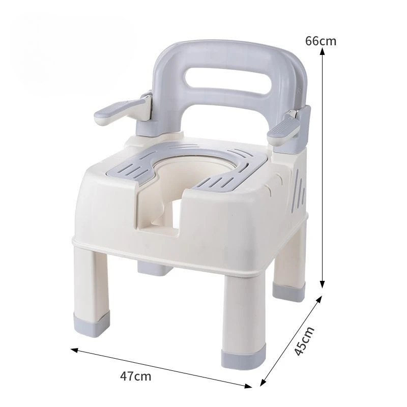 Home Furniture 2 in 1 Bedside Commode Chair Shower Seat Height Adjustable Toilet Chair with Shower Head Stand for Adults Seniors - view 6