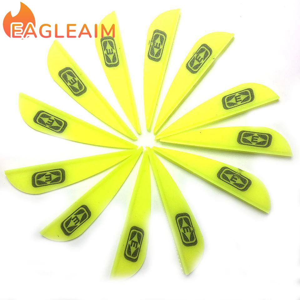 36PCS Archery Arrow Vane 1.75 inch Yinston Arrow Feather Plastic Arrow Fletching Reverse Curved Composite Carbon Fiberglass Feat
