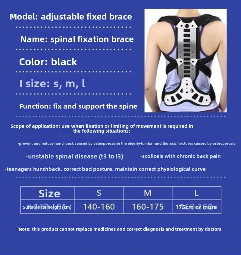 Picture 5: Adjustable Back Support Posture Correction Spinal Scoliosis Orthotics Thoracolumbar Spine Fixation  Adults Hunchback Strap