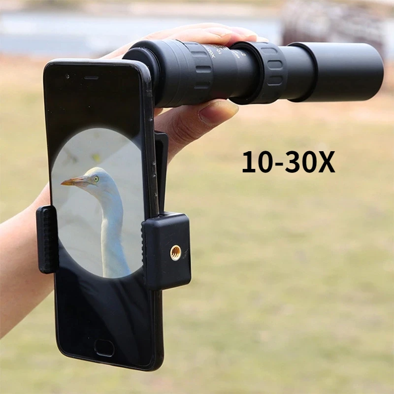 Mobile Phone Lens 10-30X Zoom Telescope Universal Clip Telefon Camera Lenses for iPhone x 7 8 Plus Samsung s9 Plus