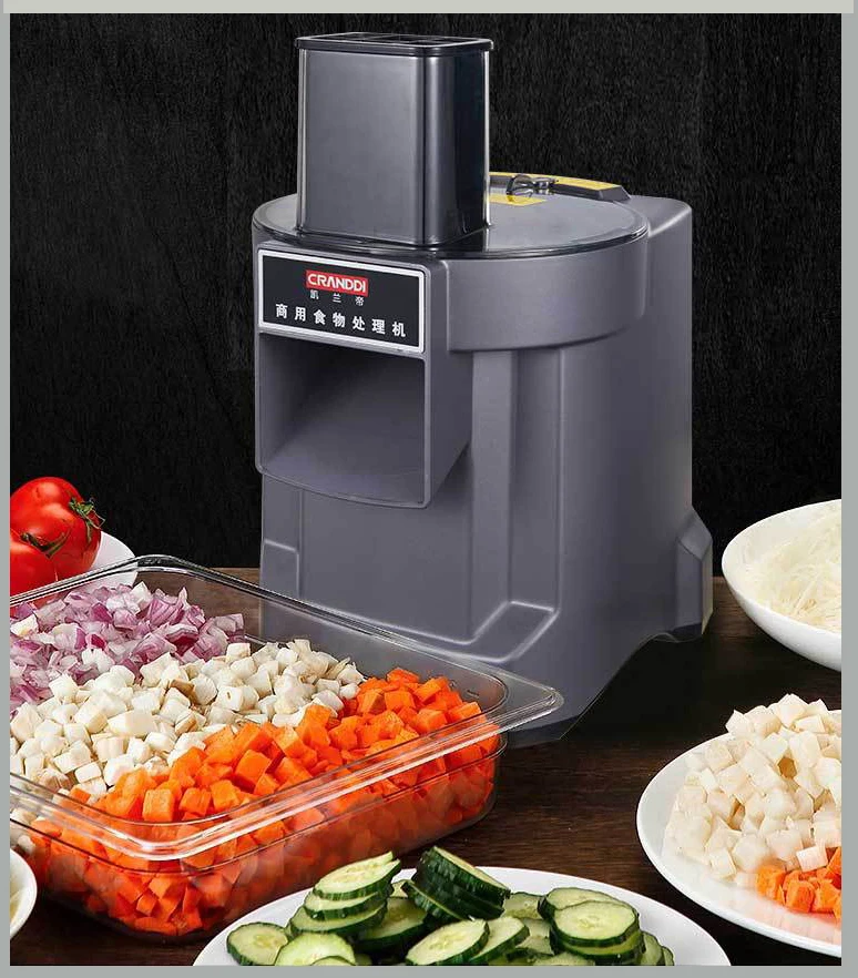

Горячий продаваемый процессор для нарезки кубиками, фруктов и овощей для коммерческого использования, подходит для пищевых магазинов, школ и ресторанов.