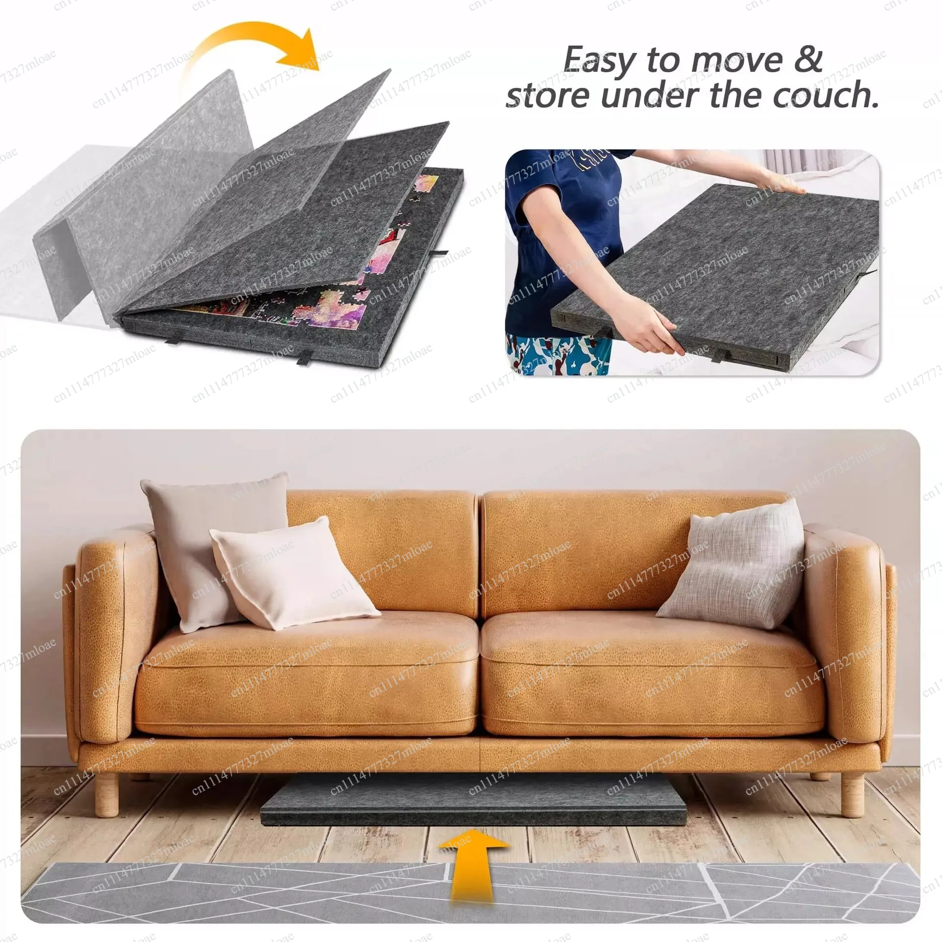 Foldable and portable, suitable for family organizations 1 set of space-saving puzzle storage - 6 drawer felt tabletop storage