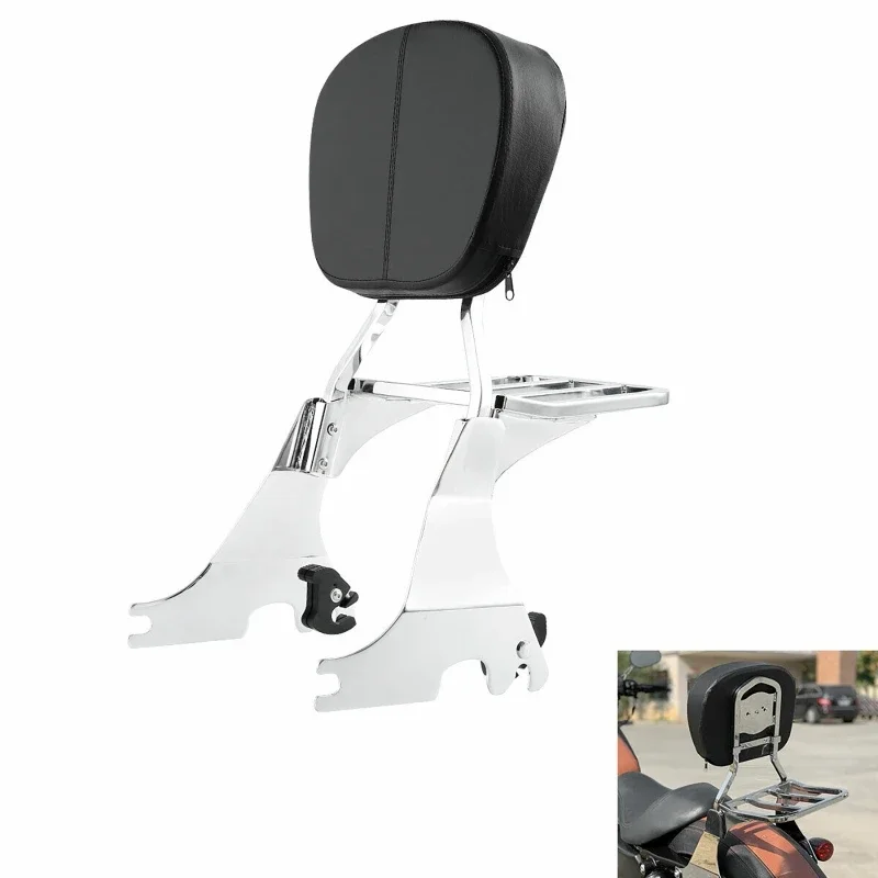

Motorcycle Backrest Tail Box Rack Rear Tail Rack Luggage Rack for Harley Sportster XL 883 1200 Custom 2004-2022