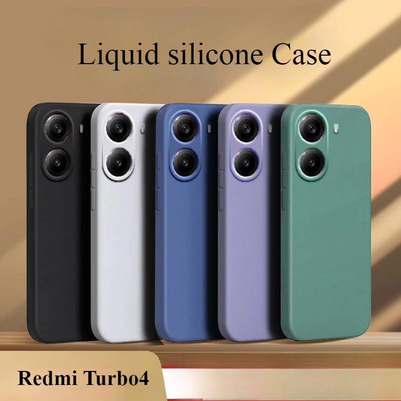 Case voor Redmi Turbo4 Zachte siliconen Rechte rand Eenvoudige scrub Volledige effen kleur Schokbestendige hoes voor Redmi Turbo4